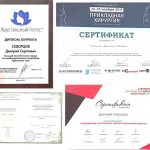 Diplomas and certificates of plastic surgeon Dmitry Sergeevich Skvortsov