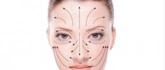 Apply cosmetic masks along the lines, starting from the chin and moving upward, as recommended by experts