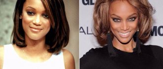 Super model Tyra Banks in her youth and now